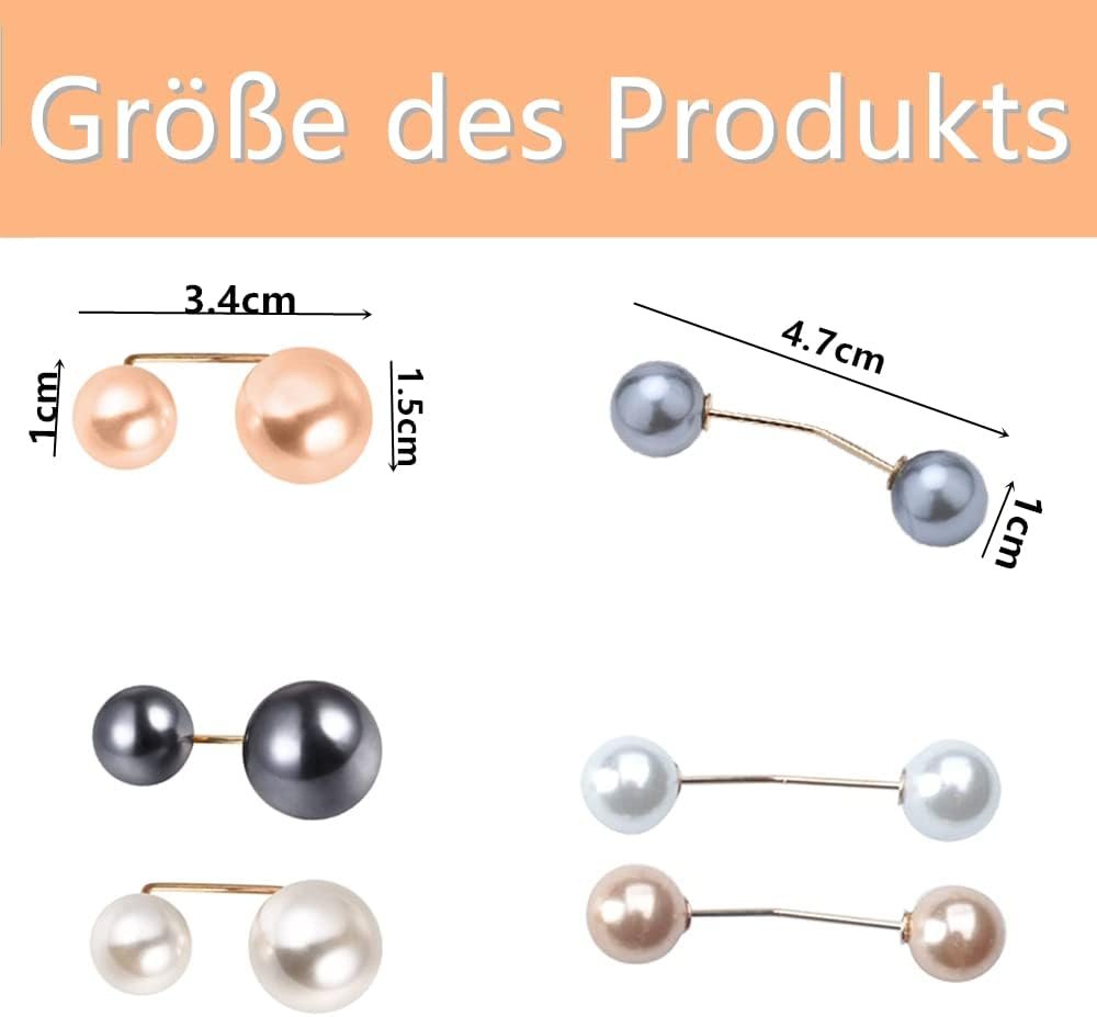 Lot de 12 broches de perles à clip pour collier et perles cardigan