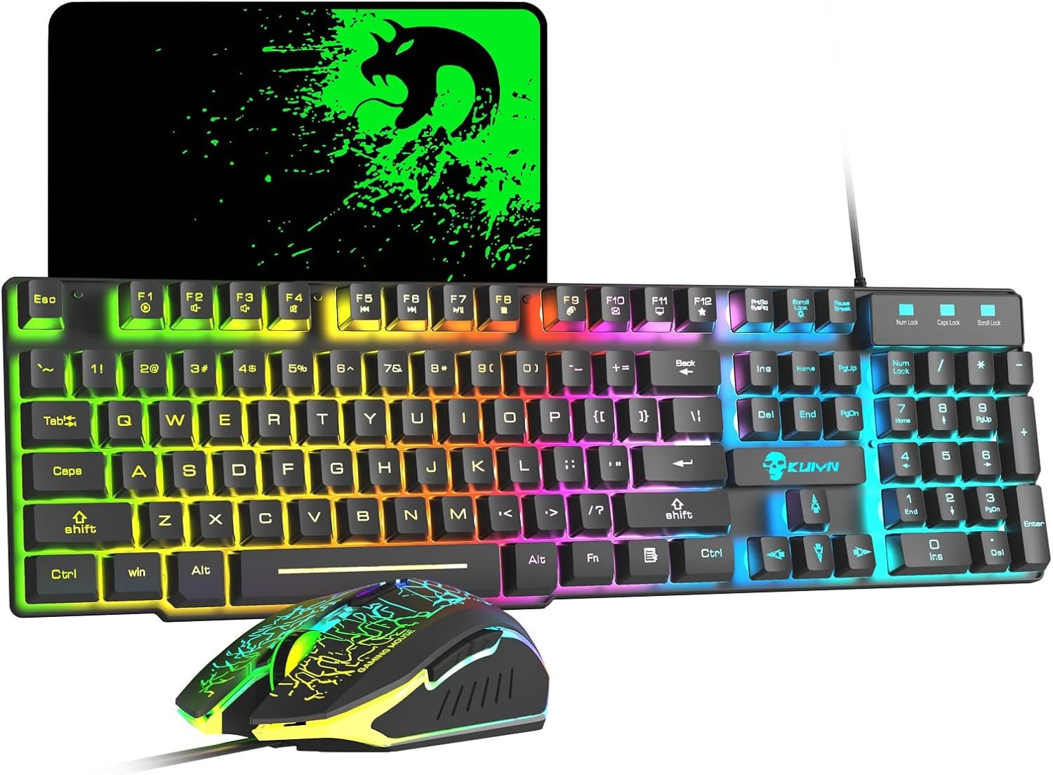 Ensemble Clavier et Souris de Jeu Filaire 12 Modes d'éclairage ...