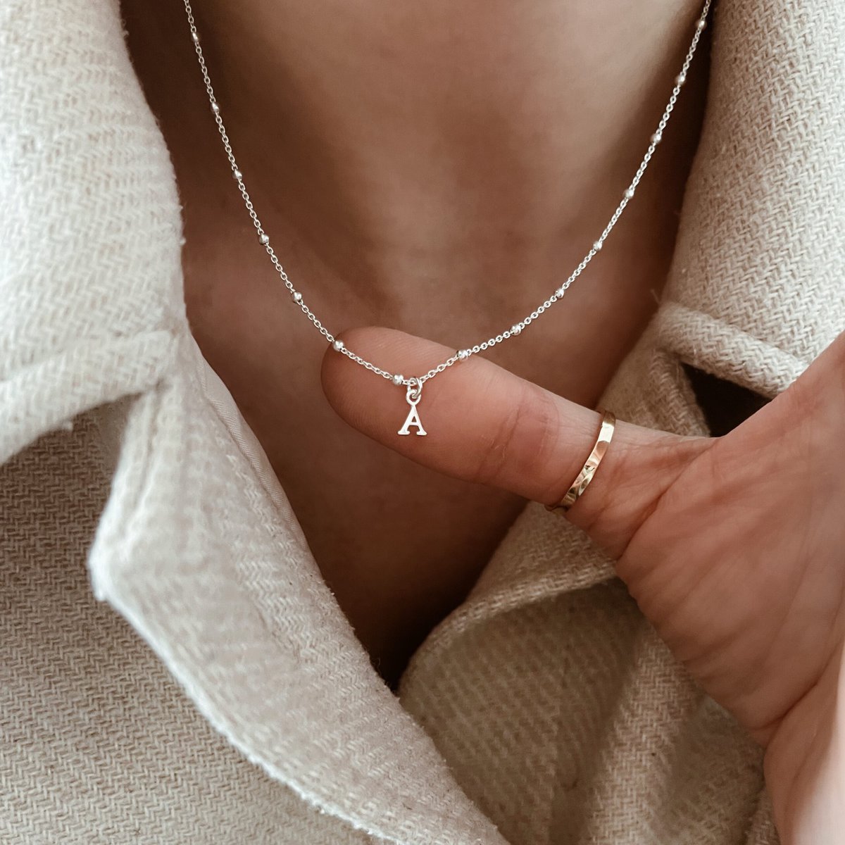 Collier Pendentif lettre initiale Personnalisee pour Femmes