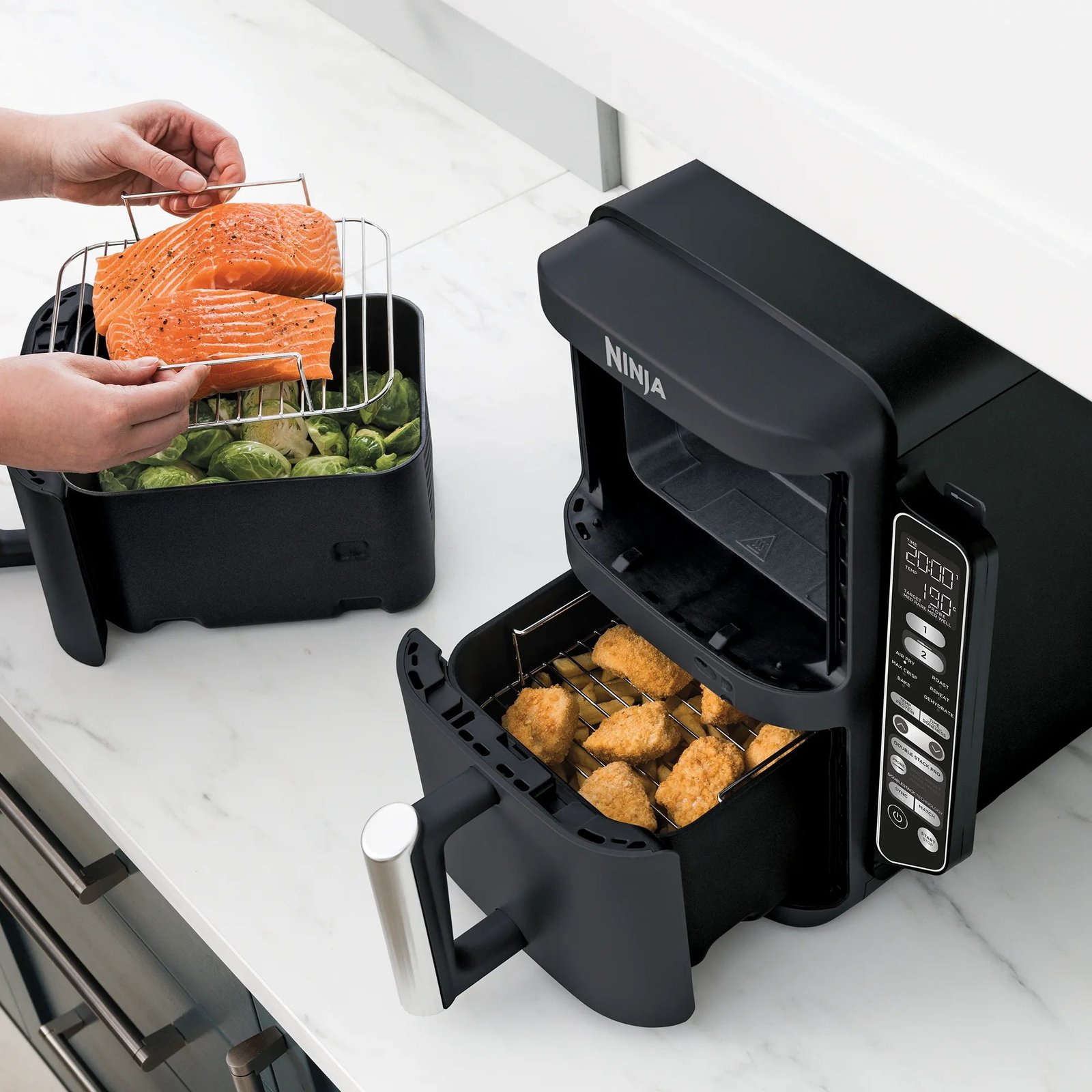 Discover single & dual basket air fryers from Ninja. Up to 75% less fat vs