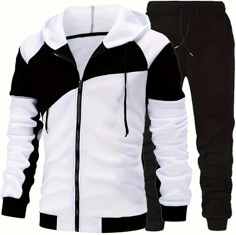 Ensemble Homme Jogging Survetement 2 Pieces Tenue de Sport Outfit Automne Hiver Sweat Veste - Capuch