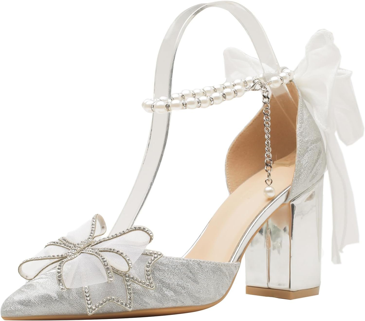 Escarpins De Mariée Luxe Femme Strass Brillant Talons Décolleté ...