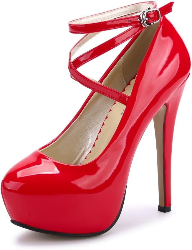 OCHENTA Femme Escarpins Bride Cheville Sexy Talon Aiguille ...