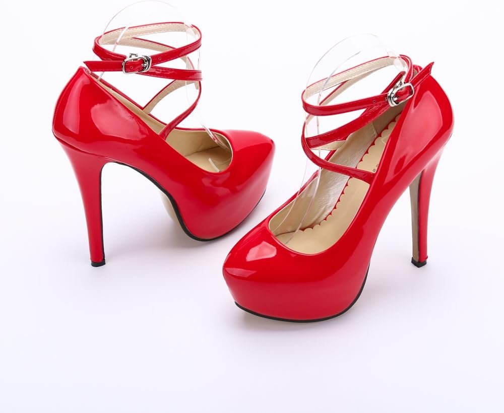 OCHENTA Femme Escarpins Bride Cheville Sexy Talon Aiguille ...