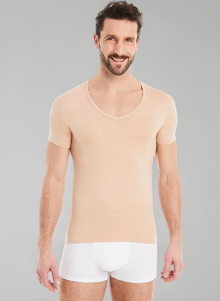 FINN Men's Business Short Sleeve V Neck Undershirt in Original LenzingModal