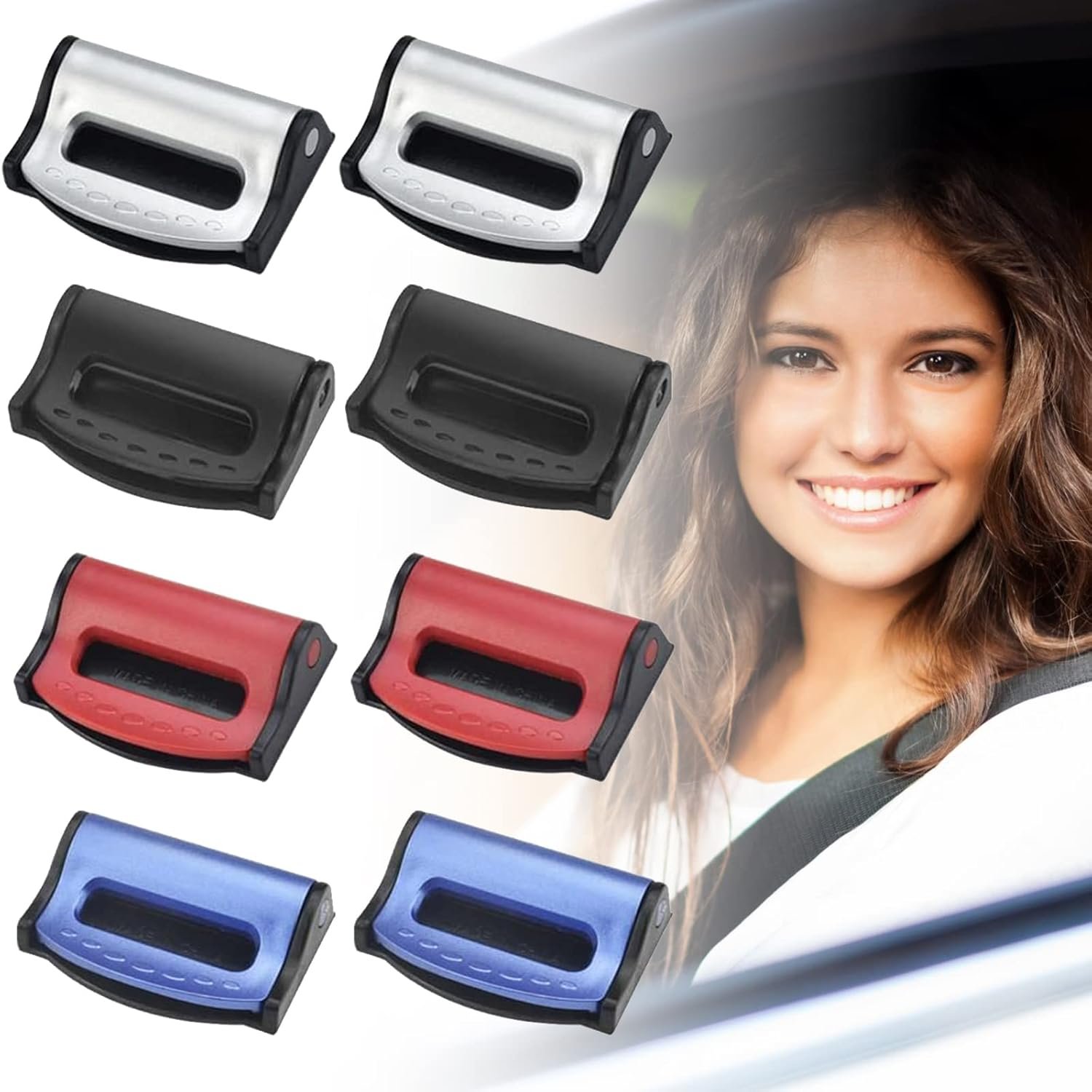 8Pcs Ajusteur Ceinture de Sécurité Voiture,Régleurs de Ceinture de ...