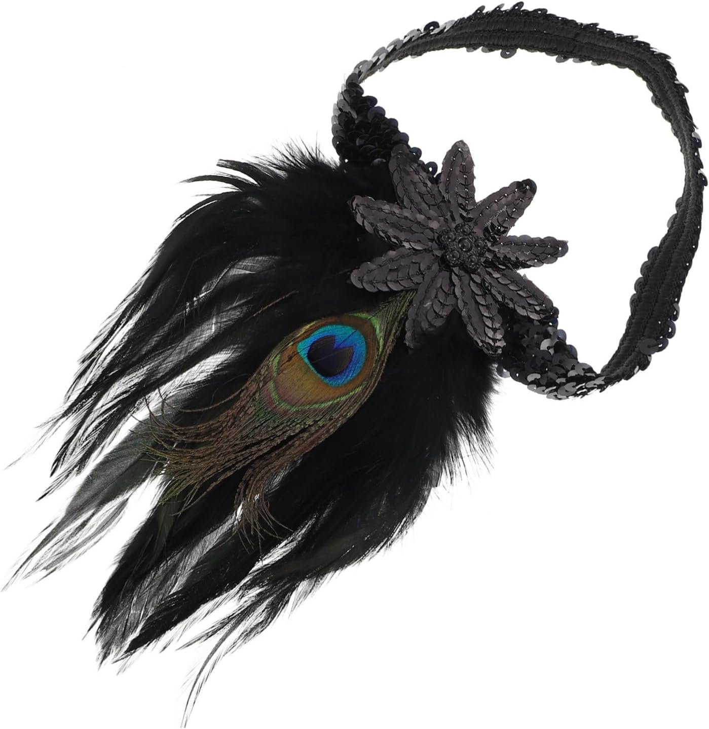 Sequin Peacock Head Hair Accessories Roaring Twenties For ...