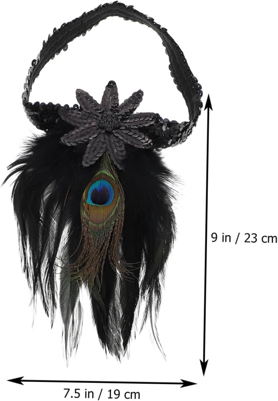 Sequin Peacock Head Hair Accessories Roaring Twenties For ...