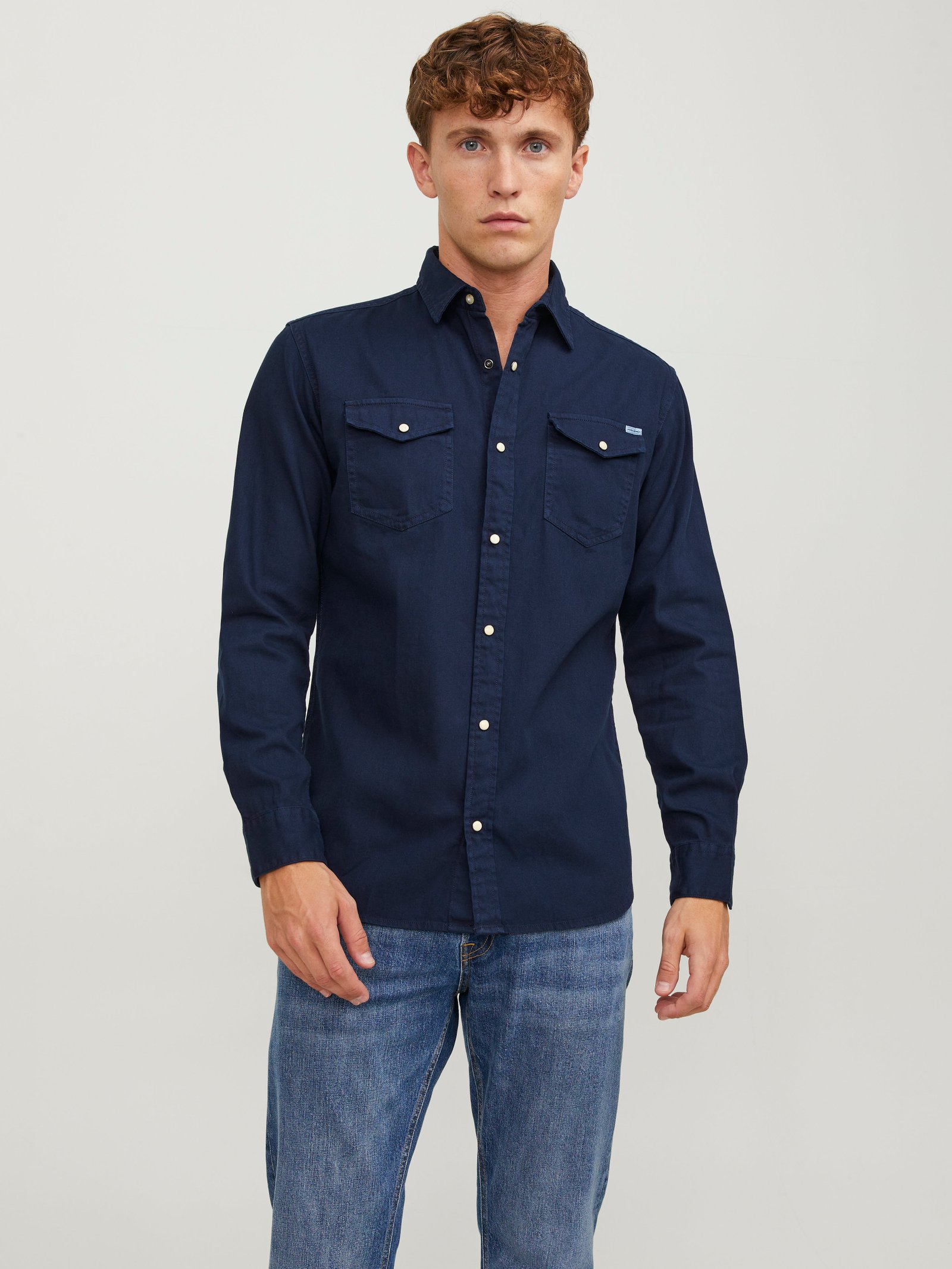 Chemise en Jean JACK & JONES Denim Shirt Bleu Brut