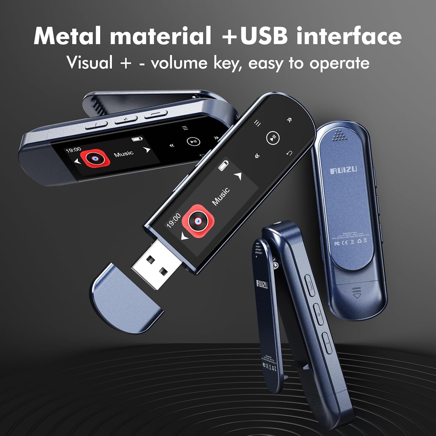 64Go Lecteur MP3 USB Portable avec Bluetooth 5.3, Clip pour Le ...