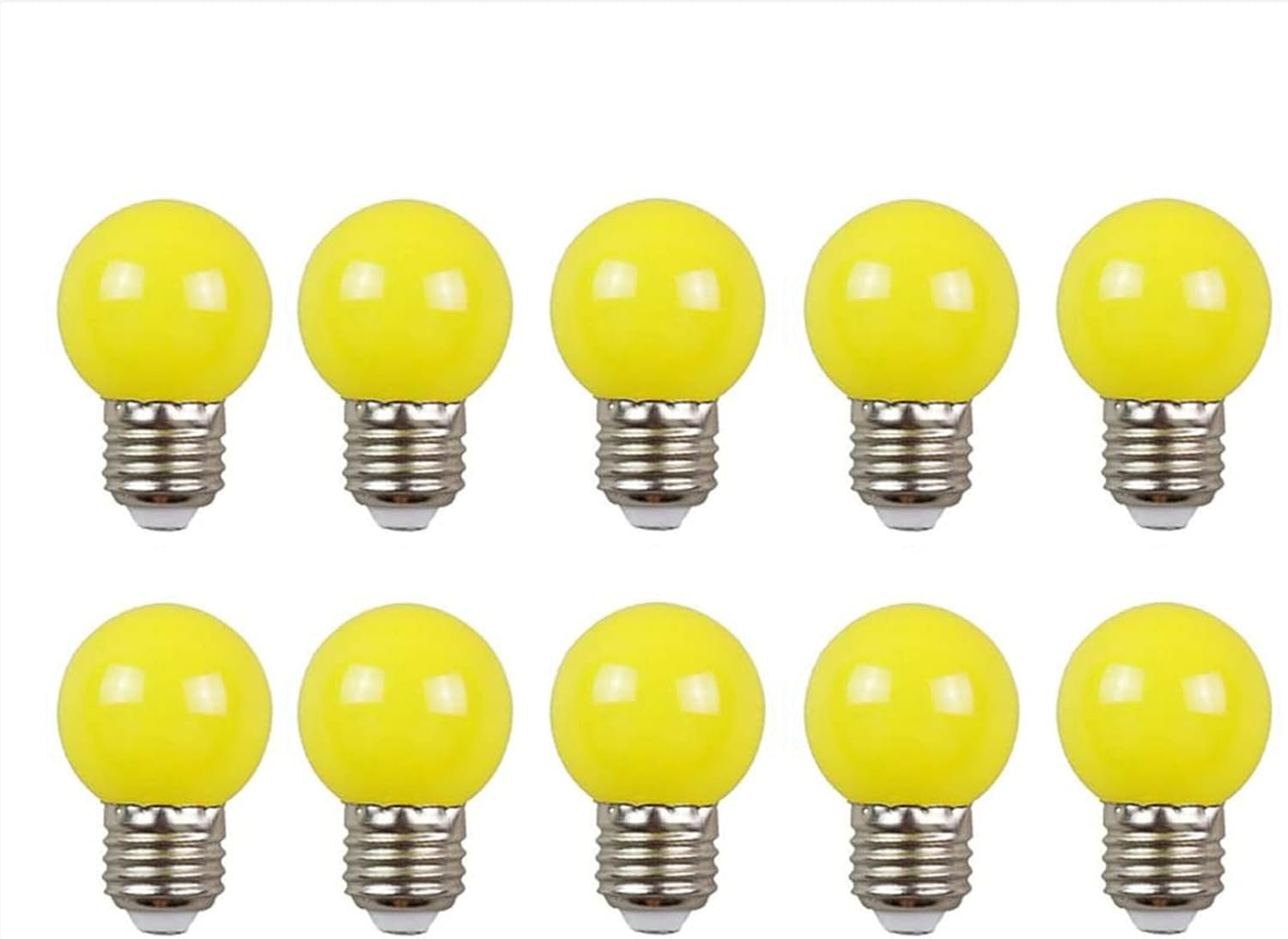 Pack of 10 LED Bulbs E27 G45 2W, AC 220V-240V GolfBall Lantern ...