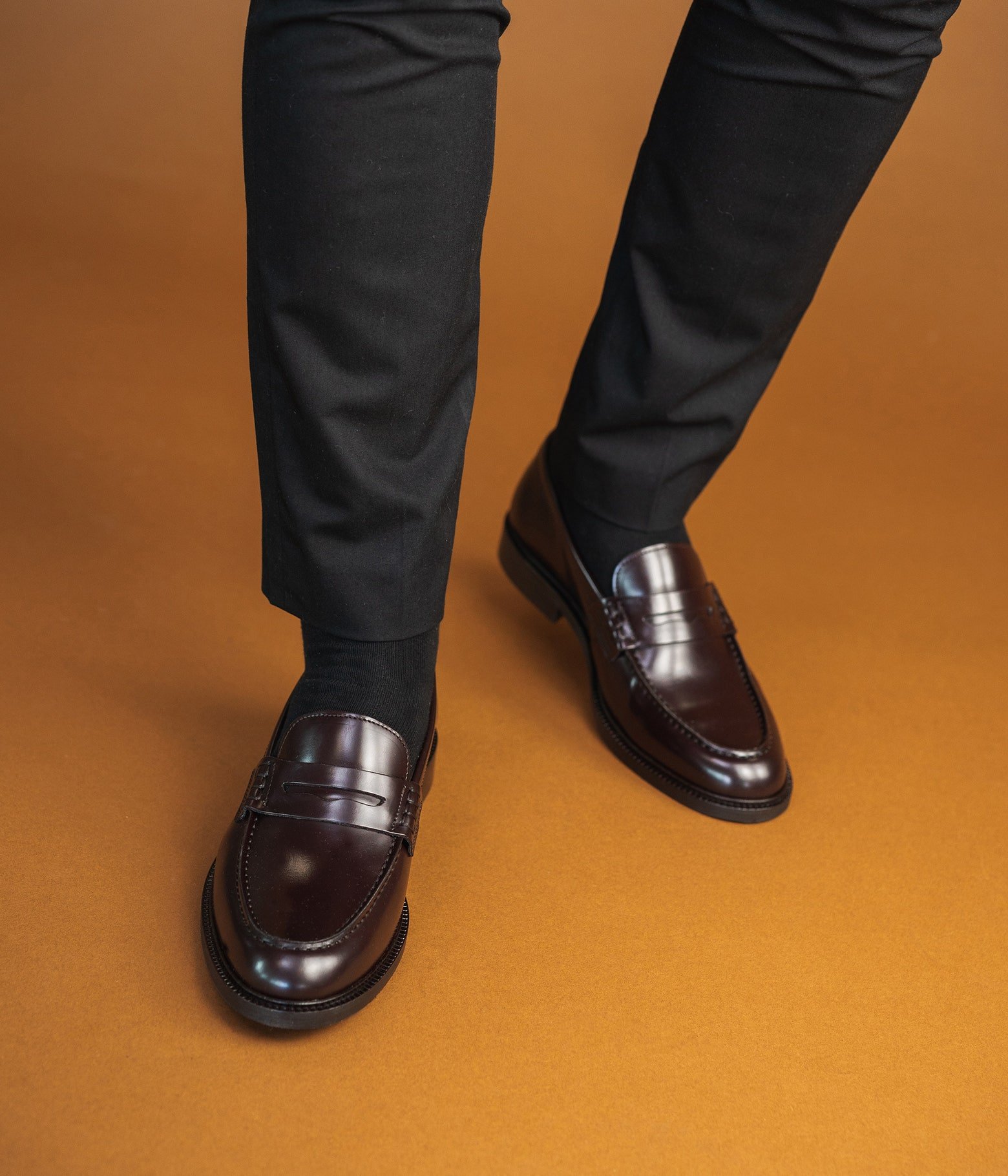 Mocassin homme - Mocassin en cuir glacbordeaux