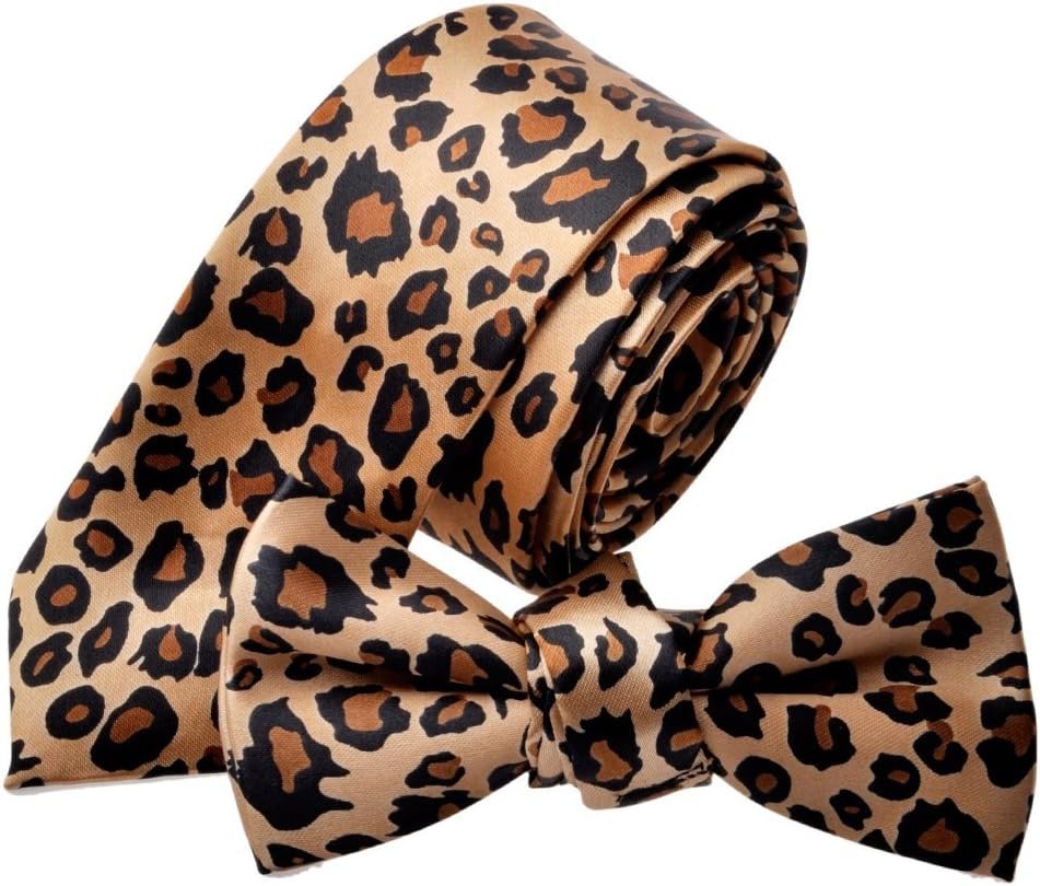 TopTie Ensemble cravate et nœud papillon, unisexe, motif léopard ...