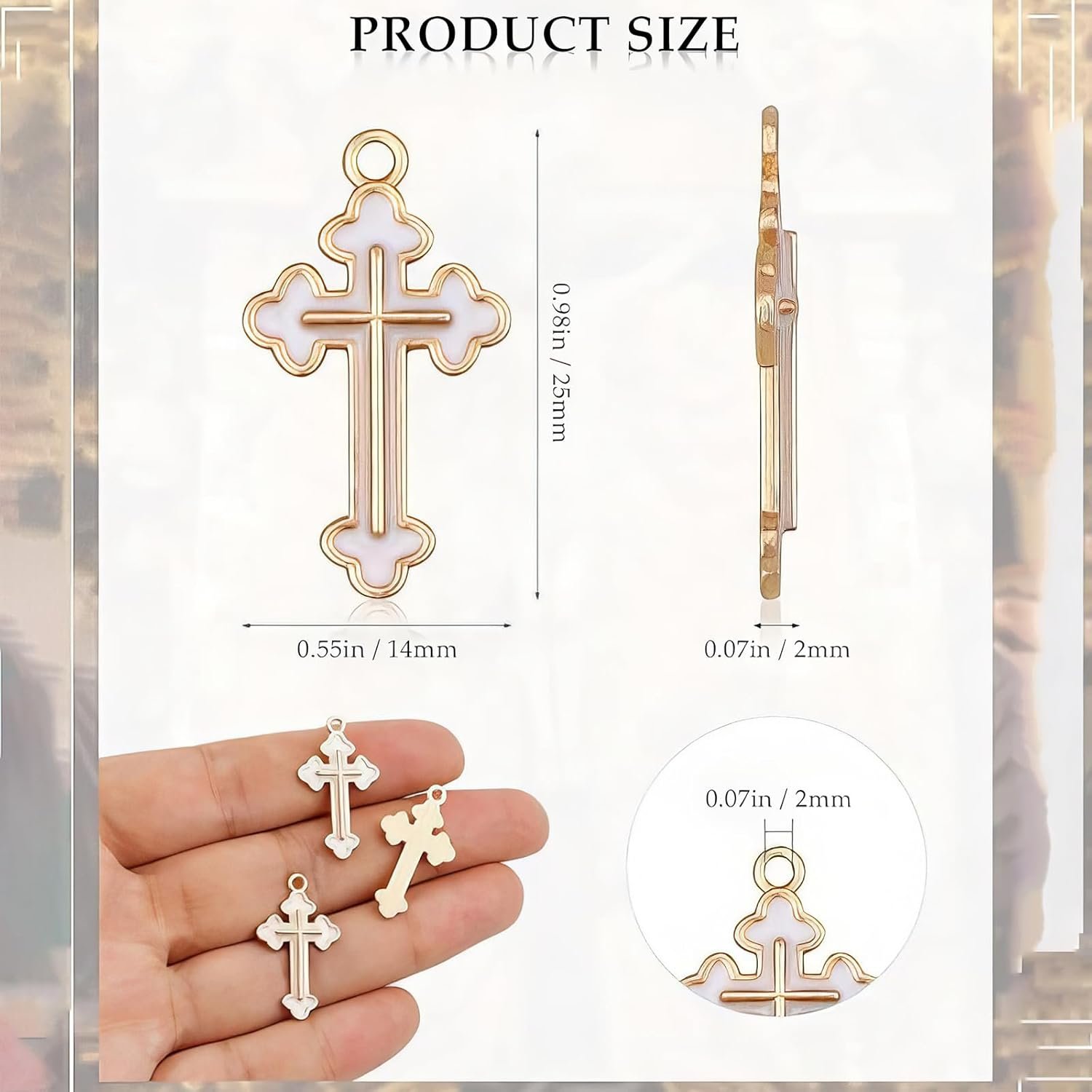 EUYKQNOI 10 Pendentifs Croix Blanche pour Décorer Tissu, Sacs ...