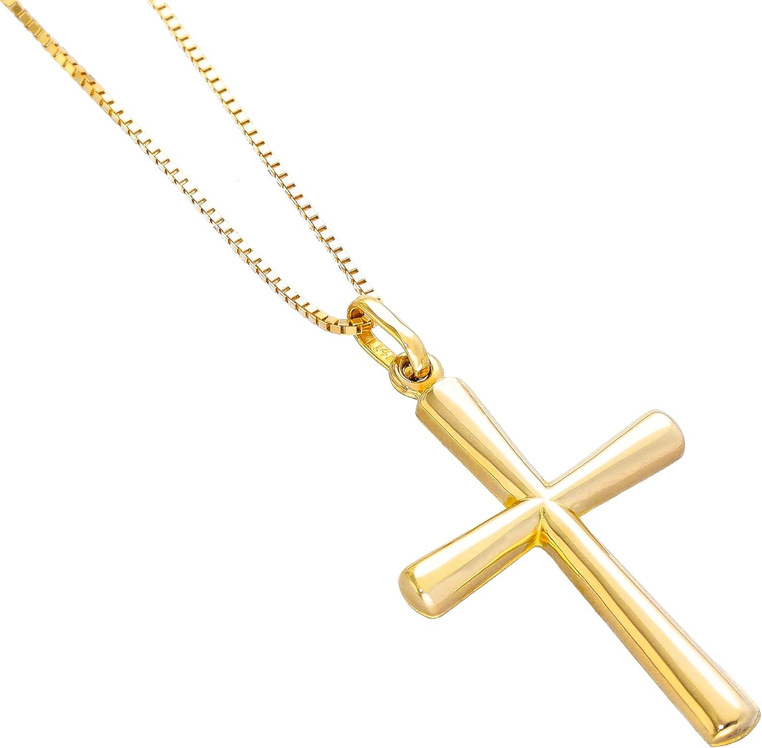 Pendentif Croix en Or Véritable 14 carats 585/1000 avec Collier ...