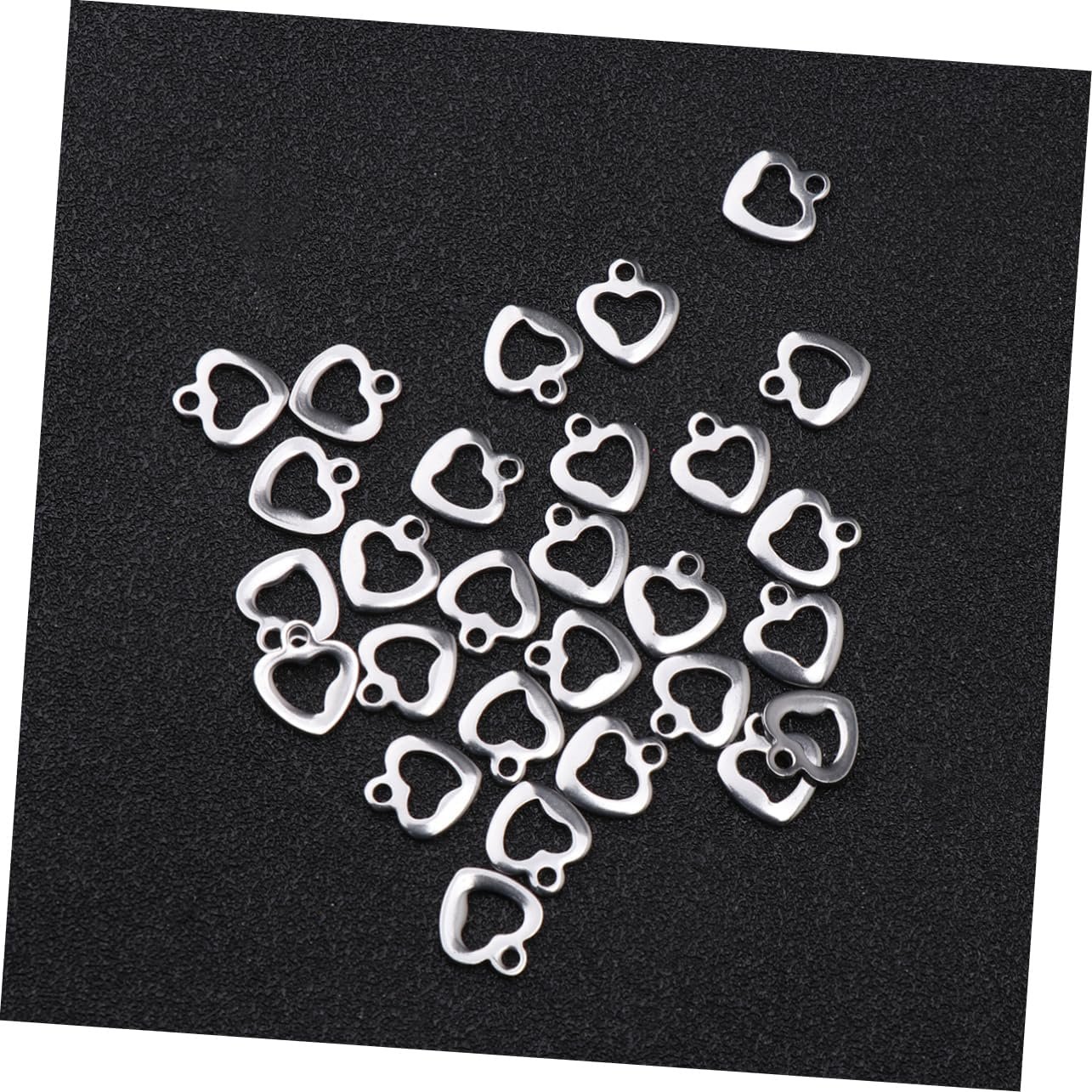 NUOBESTY 100pièces Pendentifs Cœurs Acier Breloques Pour ...