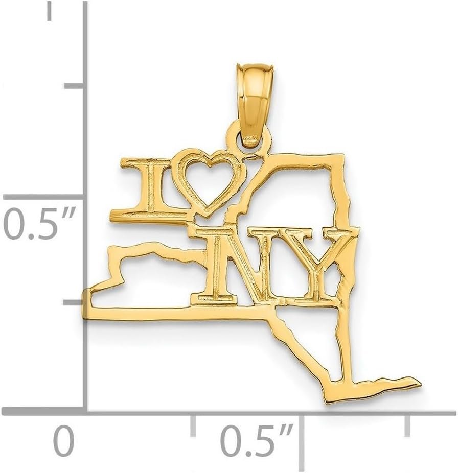 Collier avec pendentif en or massif 14 carats État de New York
