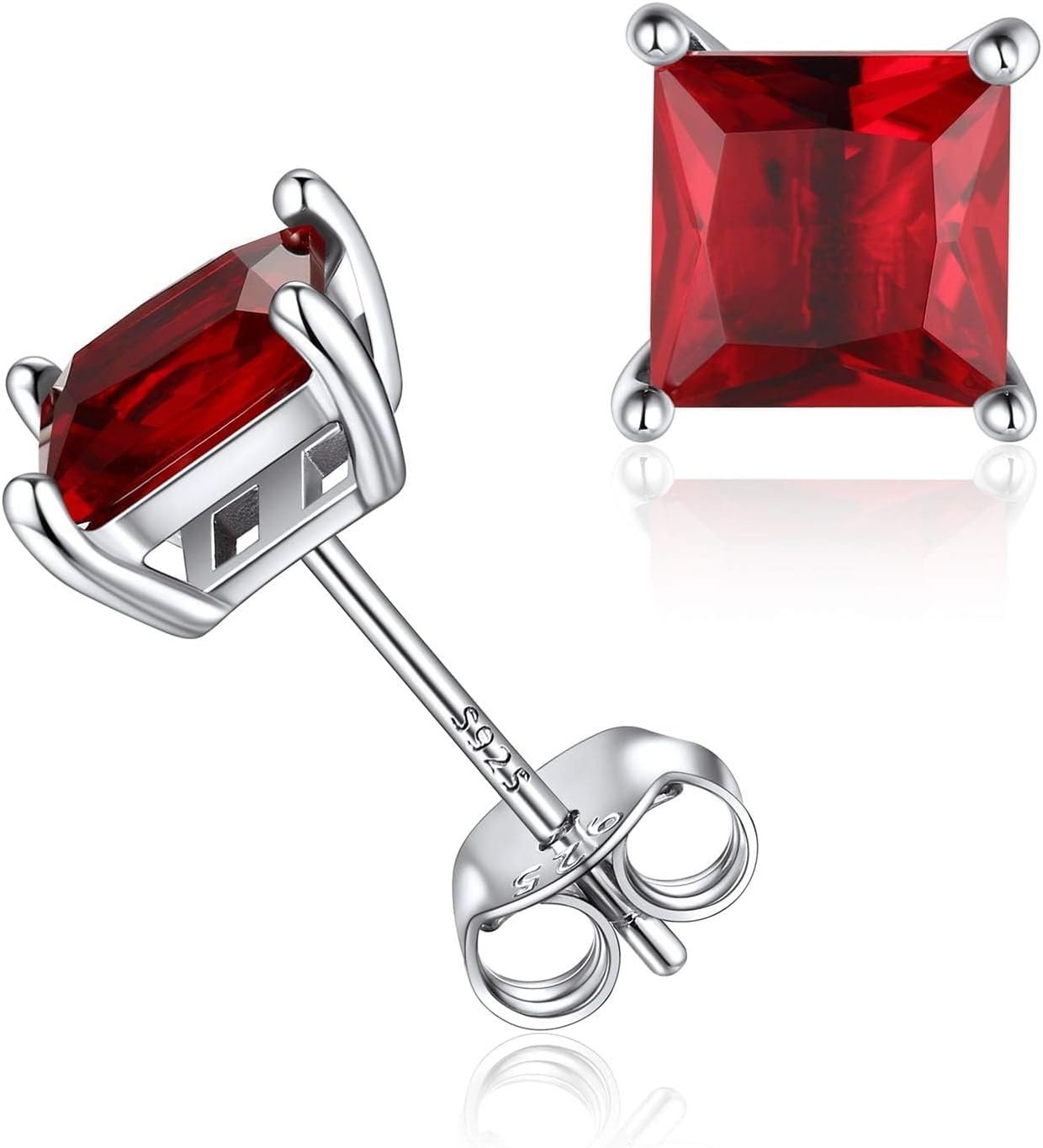 Boucle d'oreilles Puces en Argent 925 avec Cristaux Pierre de ...