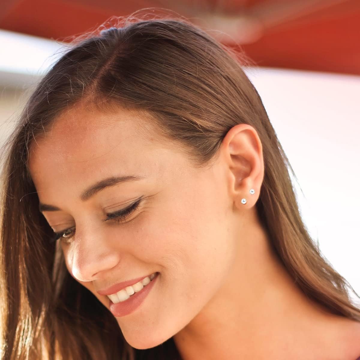 DTPsilver® 2 Paires de Clous/Puces d'Oreilles en Argent Fin 925