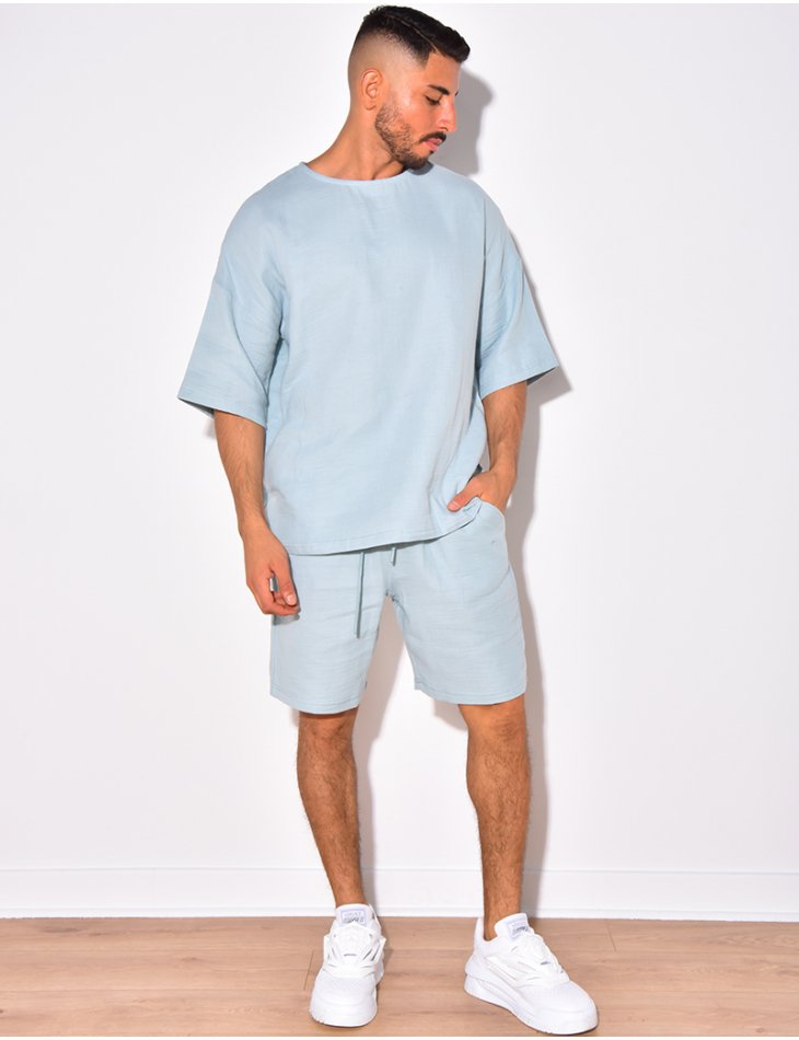 Shorts et t-shirts Bleu