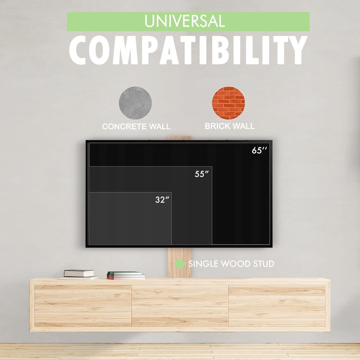 Support Mural TV, Inclinable et Orientable Support TV pour écrans ...