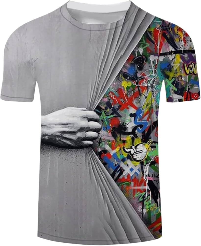 T-Shirt Homme Casual Impression Graphique