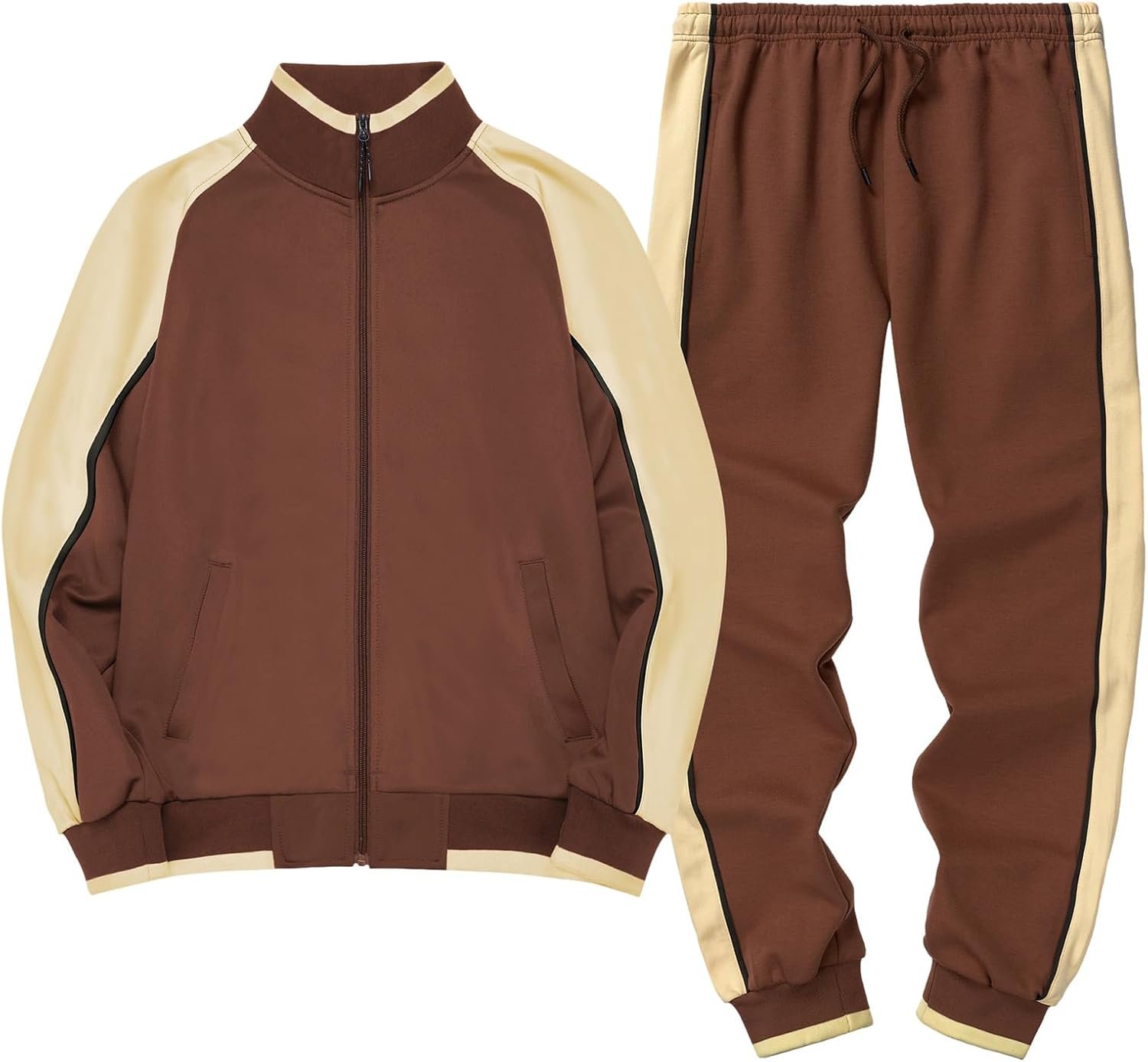 amropi Men's Tracksuit Set Jacket Sweatshirt and Trousers Jogging ...