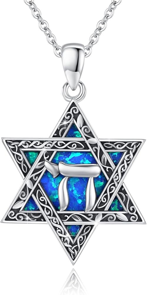 ABIGY Chaîne étoile de David en argent sterling 925 - Pendentif ...