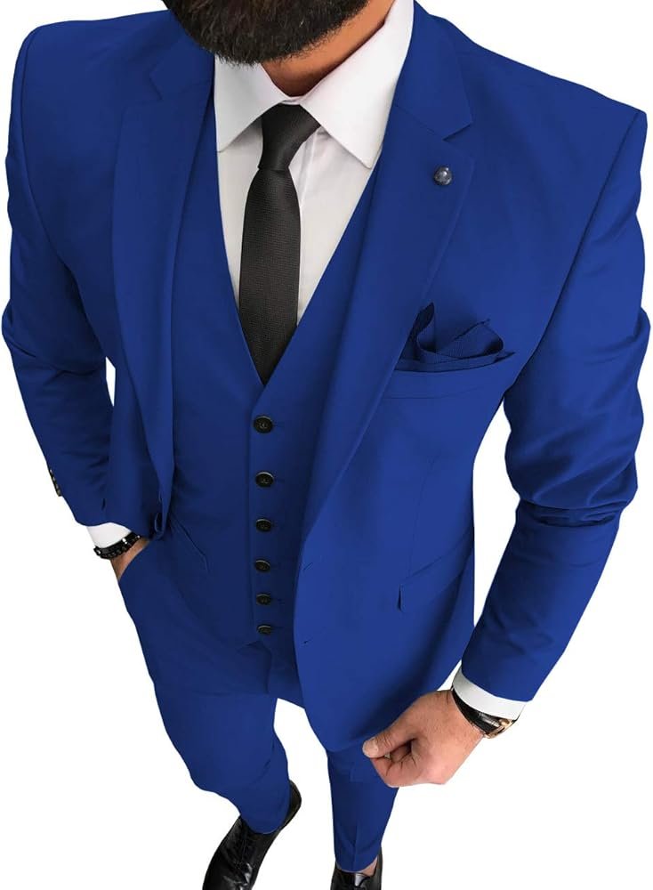Aesido Lot de 2 costumes formels pour homme Coupe slim Coupe ...