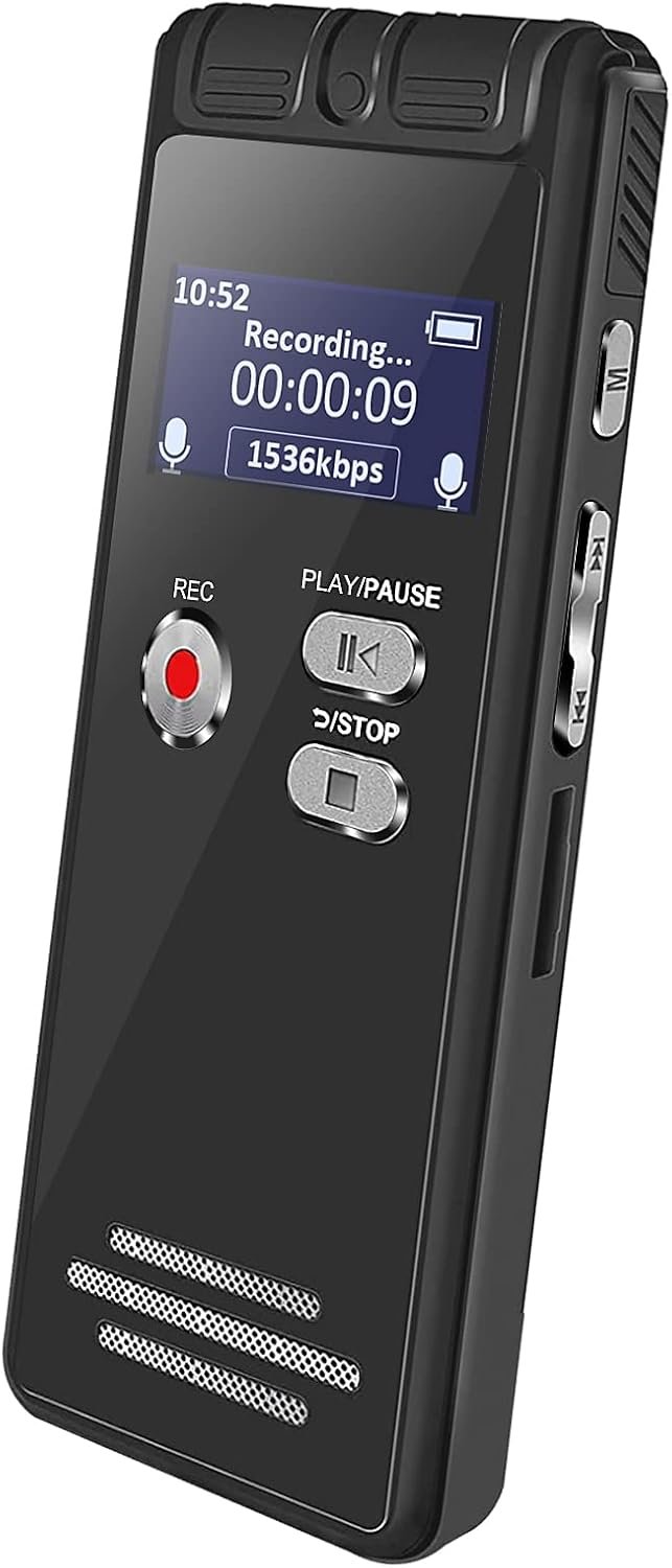 Aiworth Enregistreur Audio HD 3072 Kbps avec Microphone, Mot de ...