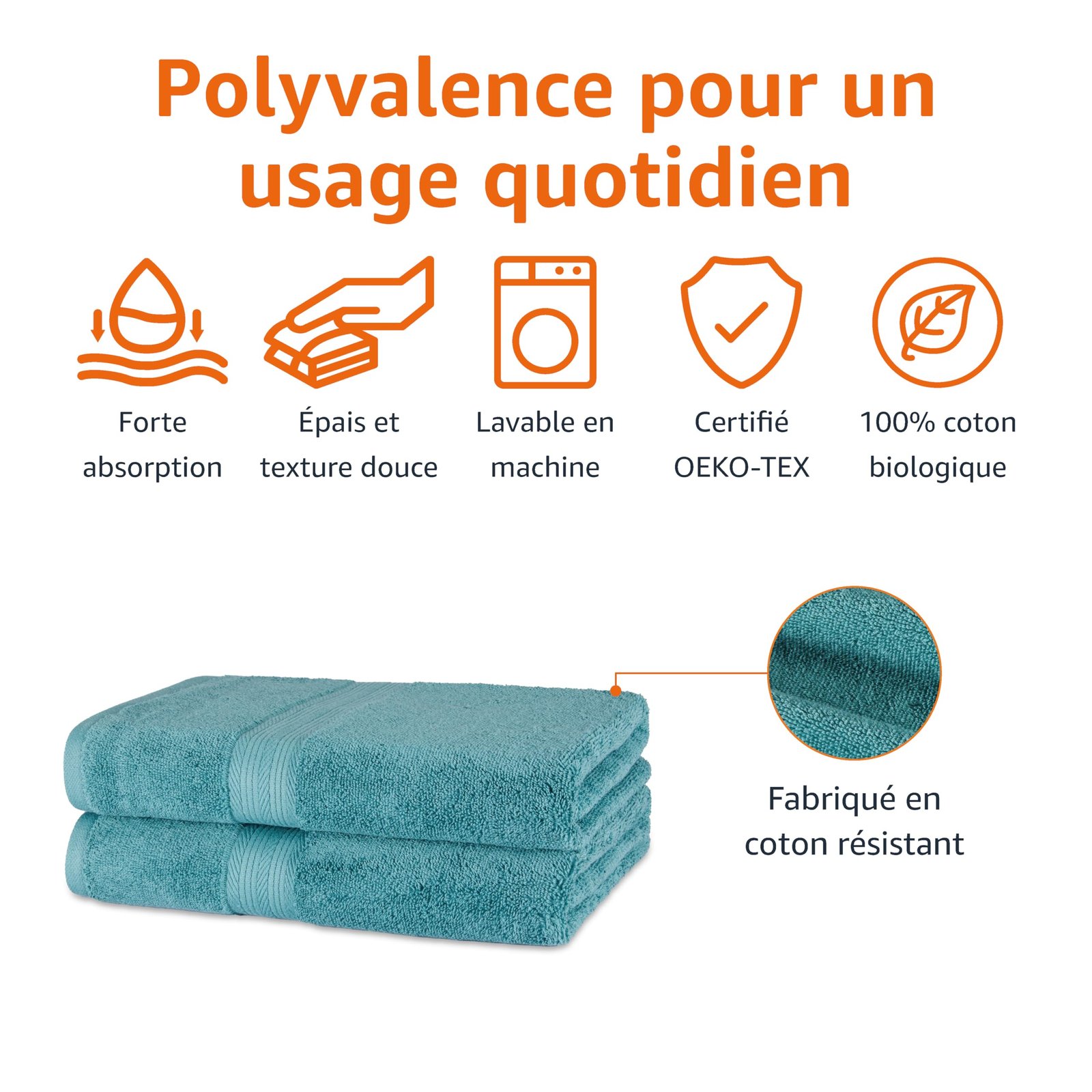 Amazon Basics Large Size Bath Sheet - 100% Organic Cotton Fade ...