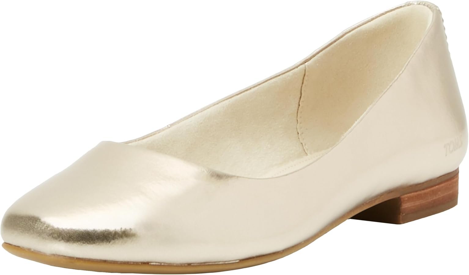 Amazon Essentials Women's Pointed Toe Ballet Flats Faux Leather Beige 6 M US