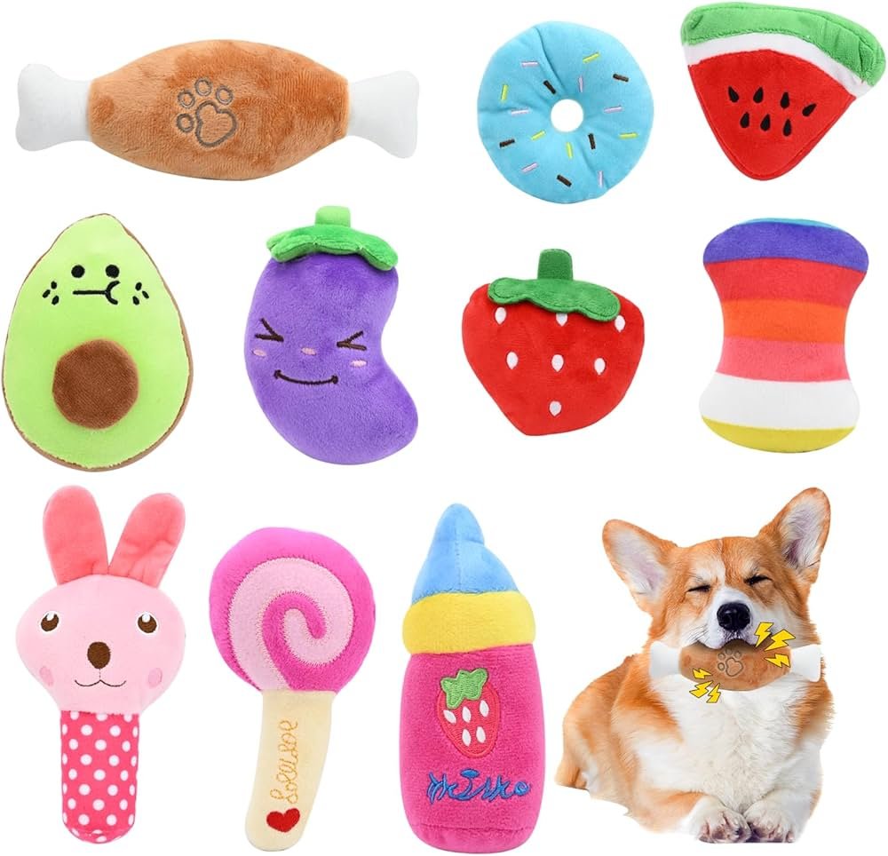 Animal Shaped Dog Toys, Squeaky Pet Toys, Puppy Teething Toys ...