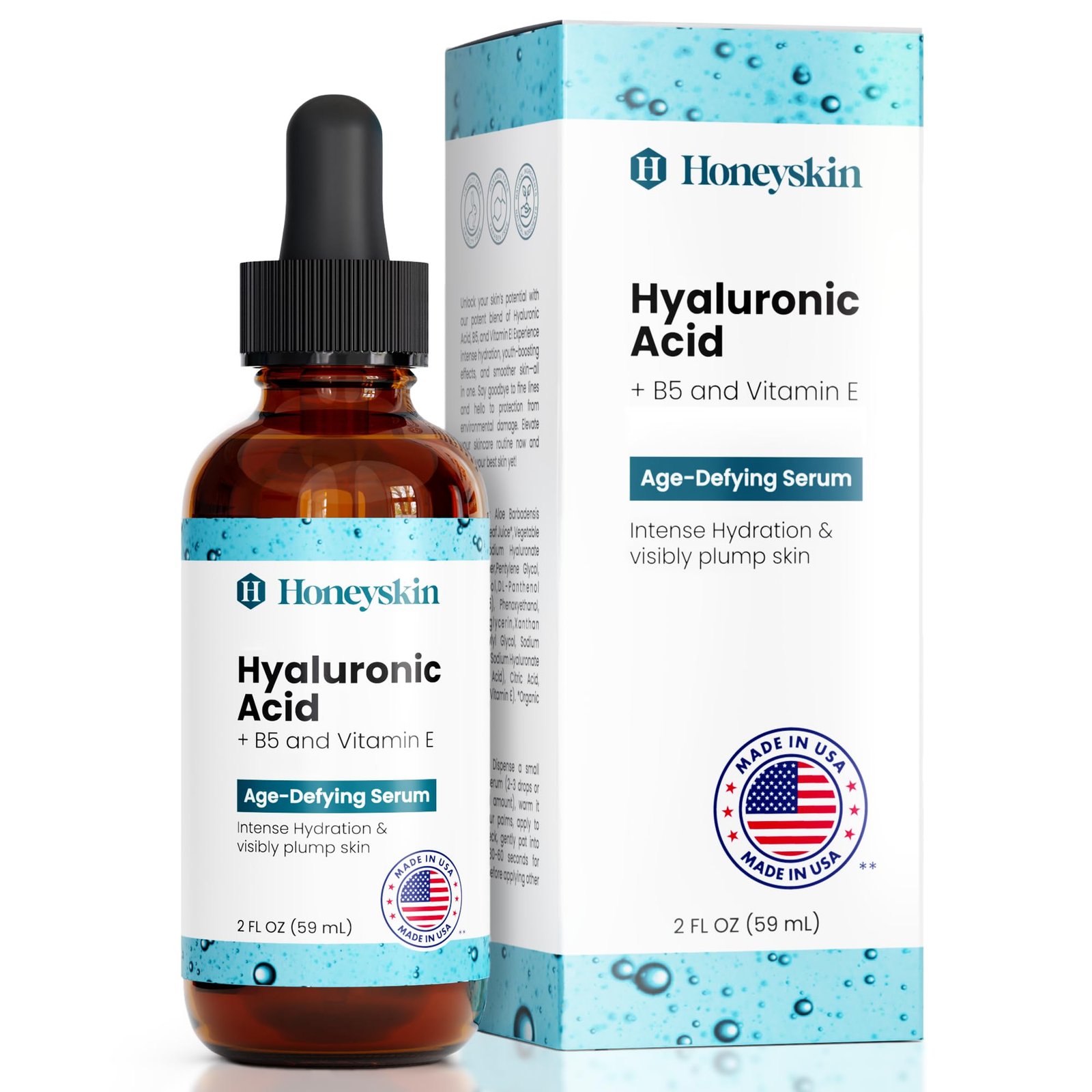 Anti-Aging Serum with Hyaluronic Acid & Vitamin E for Face, Intense ...