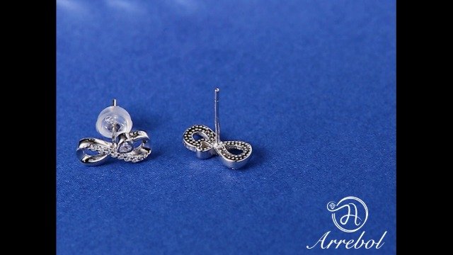 Arrebol Femme Boucles d'oreilles Infini en Argent Sterling 925 avec ...
