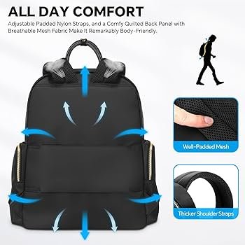 as well as padded straps and back for all-day comfort High capacity
