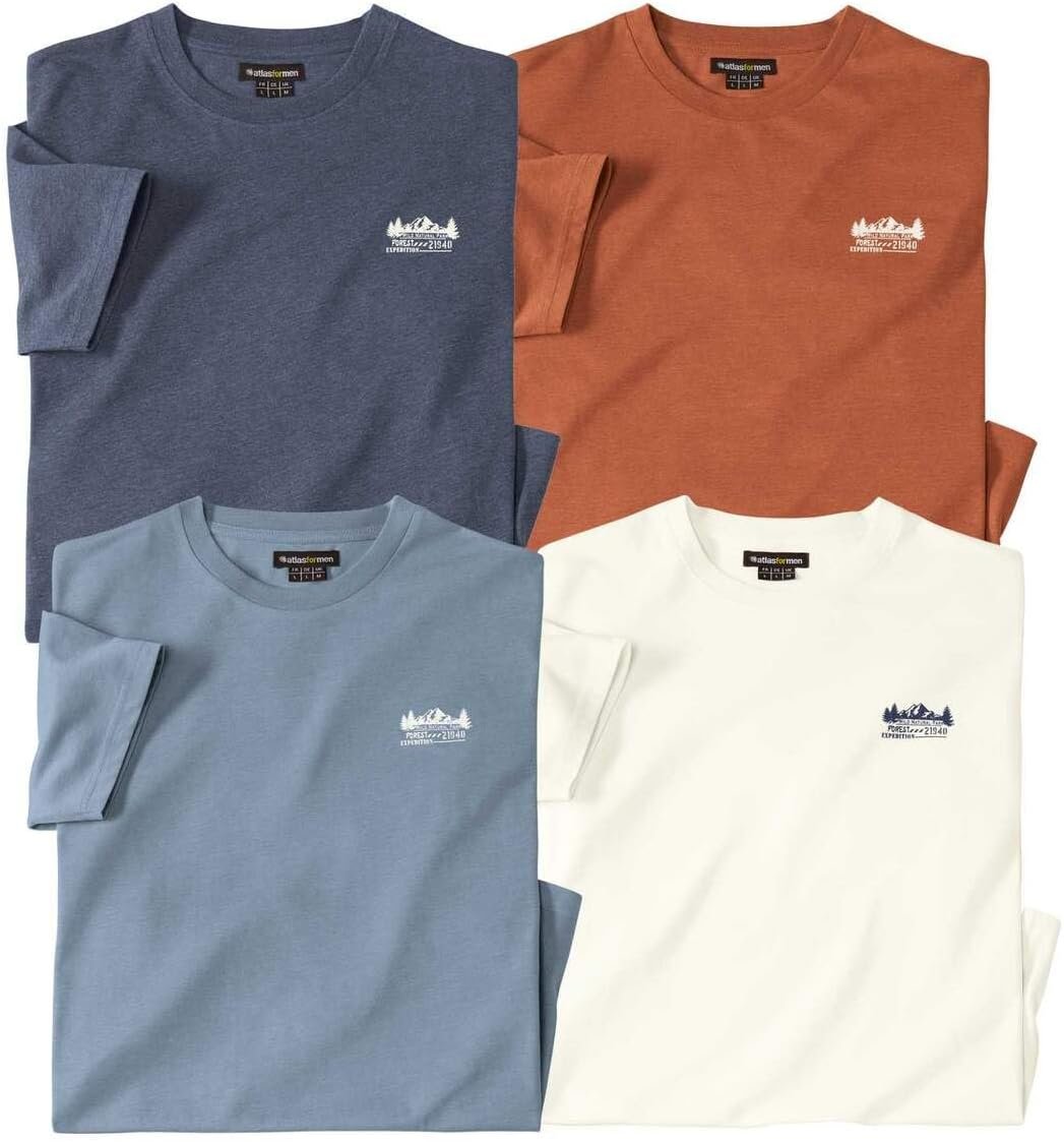 Atlas For Men Lot de 4 T-Shirts Homme Taille M a 5XL