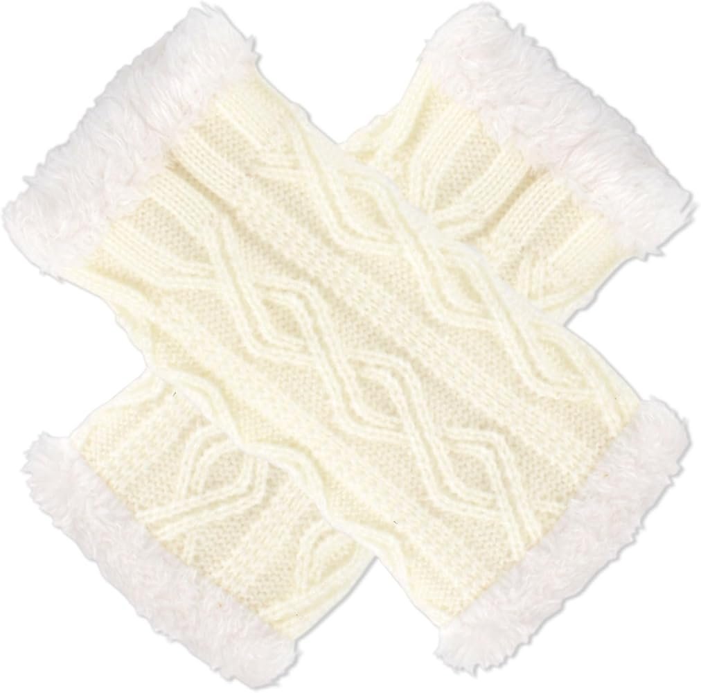 AYNKH Fingerless Gloves for Women, Thick Warm Mittens Knitted ...