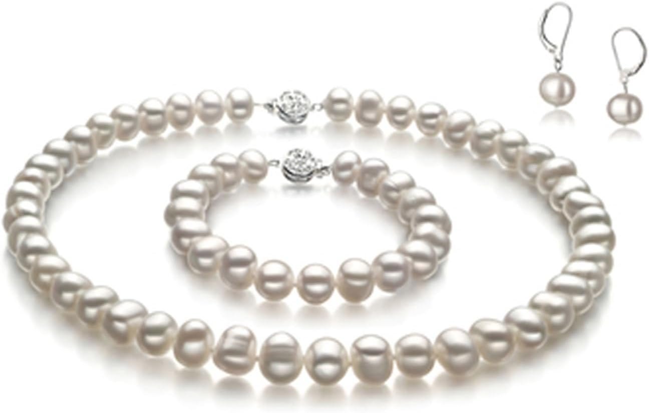 BAFAFA Ensembles de bijoux en perles d'eau douce, collier ...