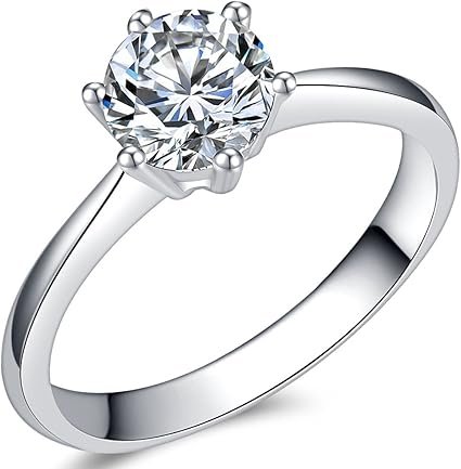 Bague solitaire classique 1 carat en acier inoxydable, idéale pour ...