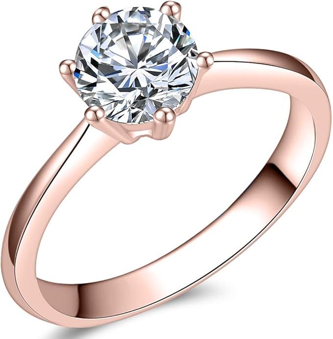 Bague solitaire classique 1 carat en acier inoxydable, idéale pour ...