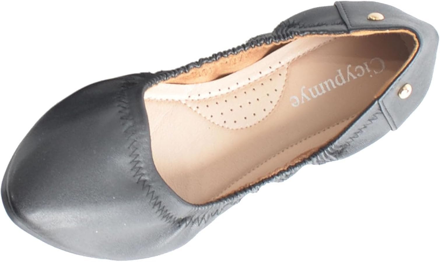 BATA Women's Perforated Leather Ballet Flats Comfortable Elegant Casual