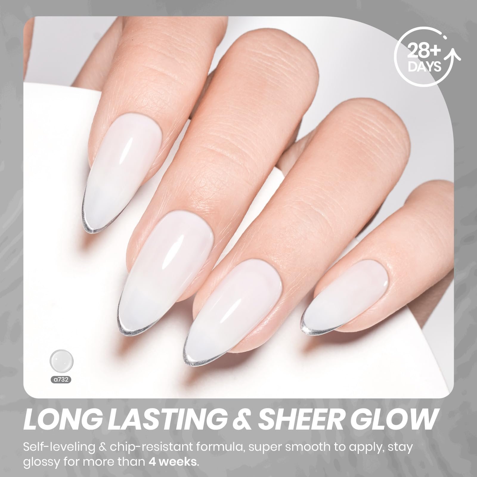Beetles Gel Nail Polish, 1 Pcs 15ml Milky White Color Soak Off Gel ...