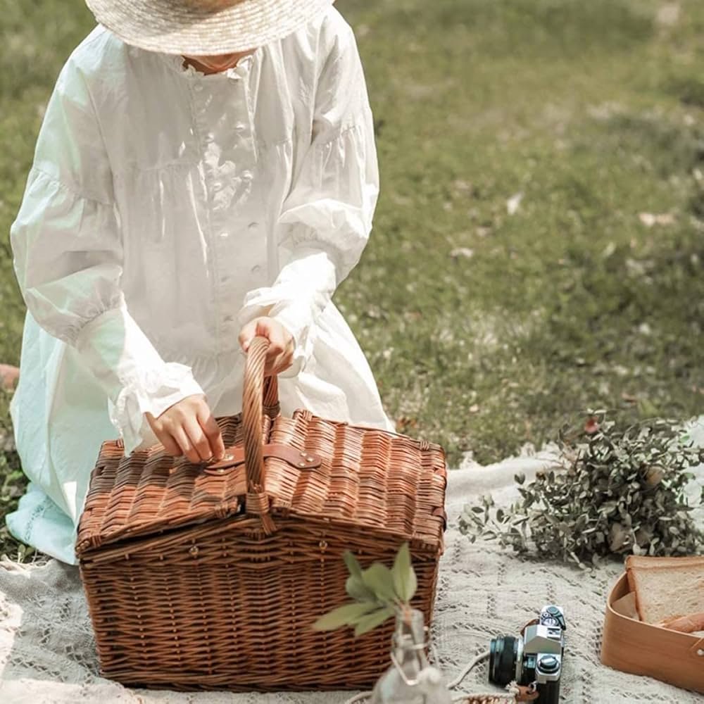 BERTY·PUYI Picnic Baskets Picnic Set Picnic Basket Luxury Wicker ...