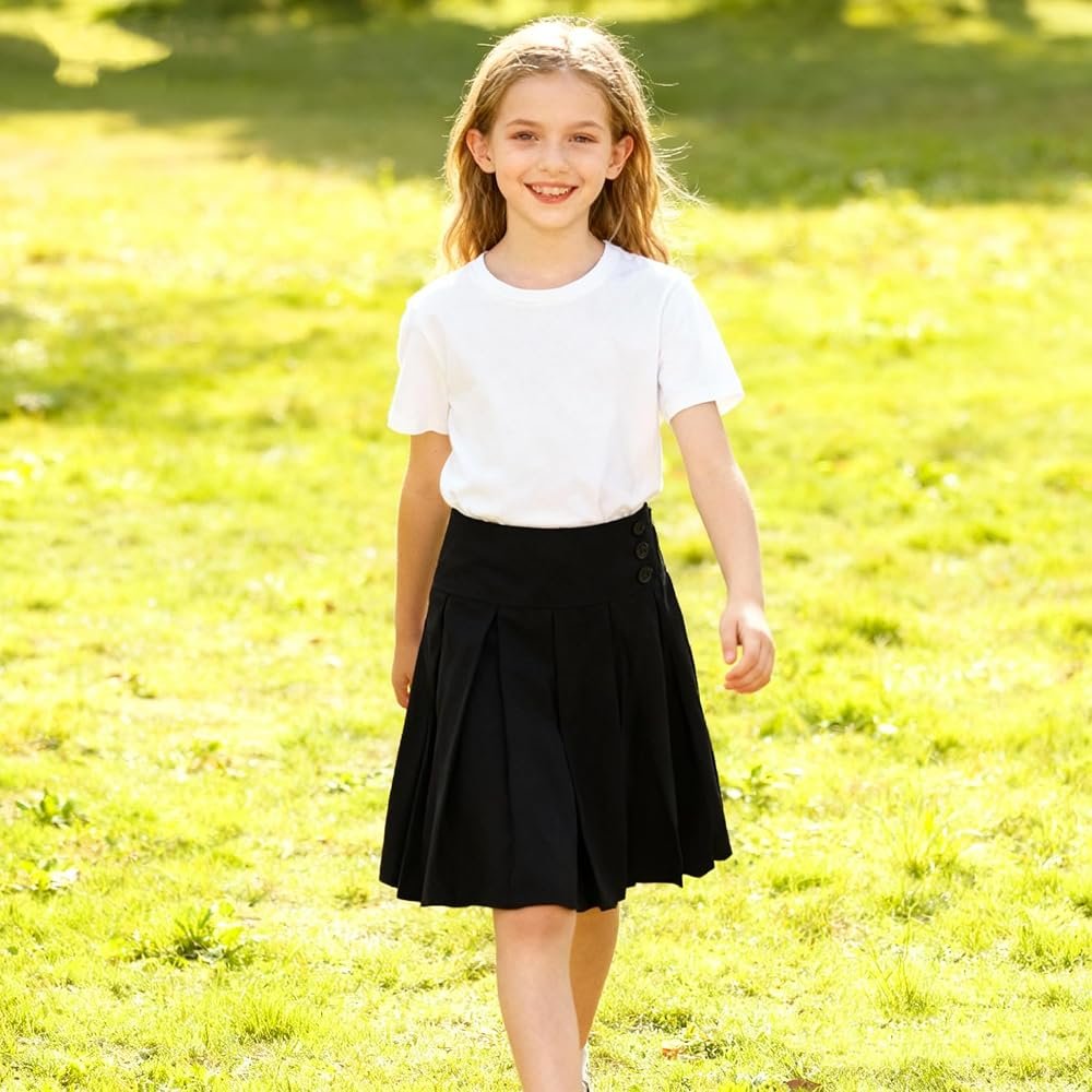 Bienzoe Girl School Uniform Dance Pleated Skirt