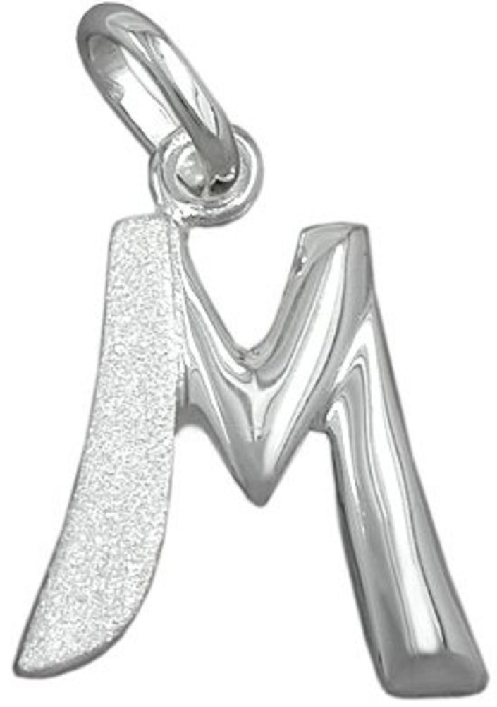 Bijoux collier pendentif lettre argent M de 925 15x11mm