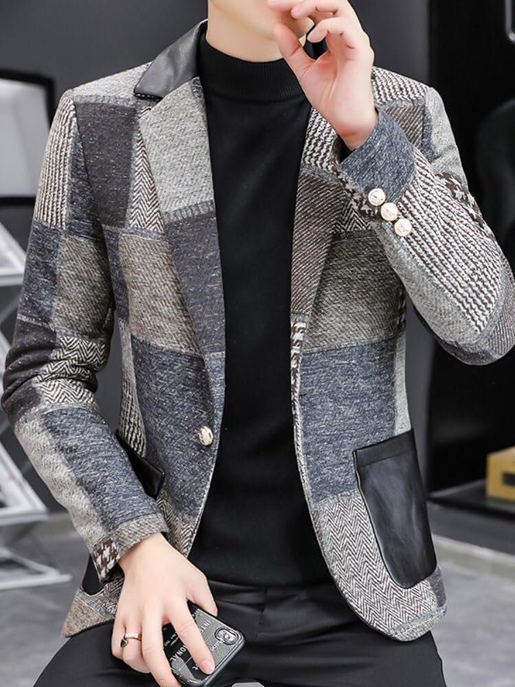 Blazer de printemps pour homme Slim Business Suits Blazers Veste ...