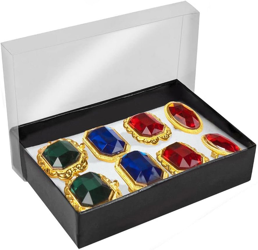 Boland 00636 - Set de 8 bagues, bijoux fantaisie avec pierres ...