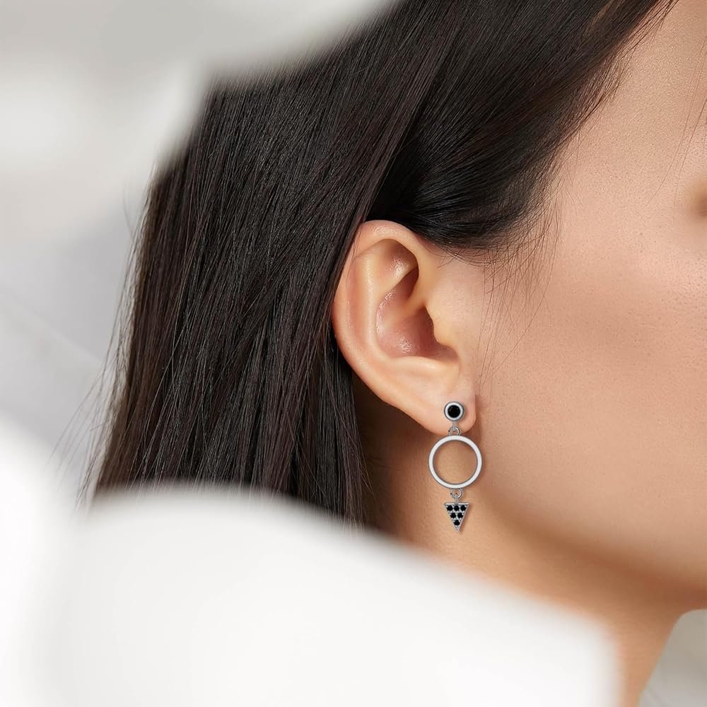 Boucles D'oreilles Femme Argent Asymétrique