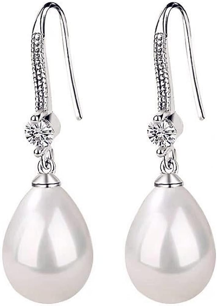 Boucles D\'oreilles Pendantes Blanches